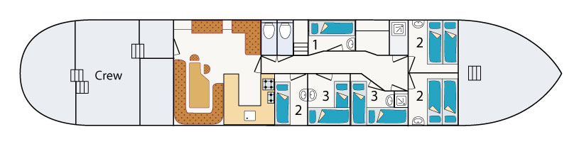 plattegrond van het schip